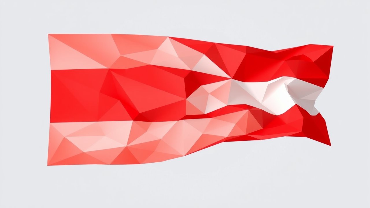 Flag of Austria 🇦🇹 in low-poly geometric style
