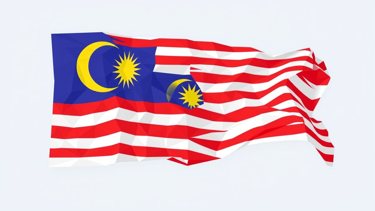 Flag of Malaysia 🇲🇾 in low-poly geometric style