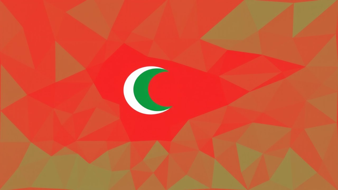 Flag of Maldives 🇲🇻 in low-poly geometric style
