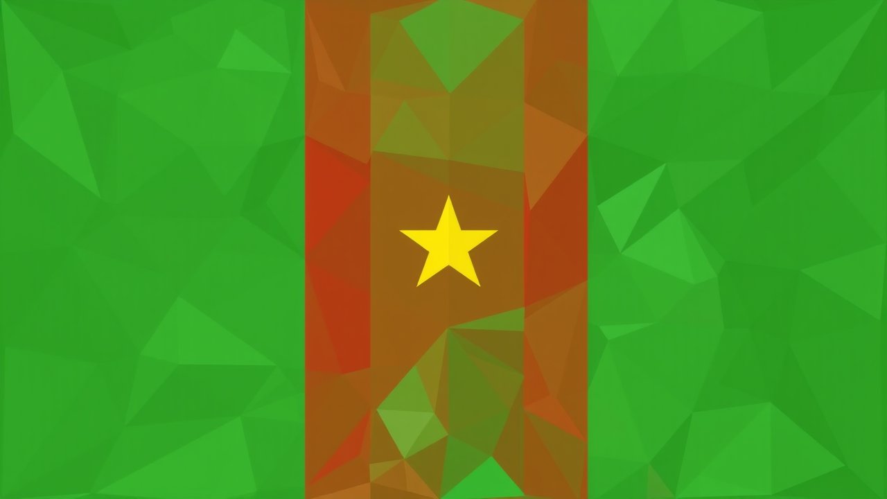 Flag of Mali 🇲🇱 in low-poly geometric style
