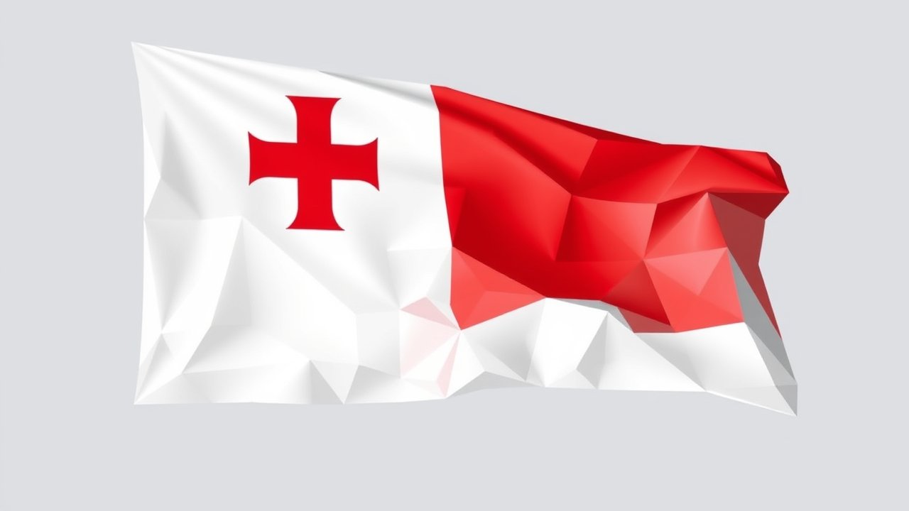 Flag of Malta 🇲🇹 in low-poly geometric style