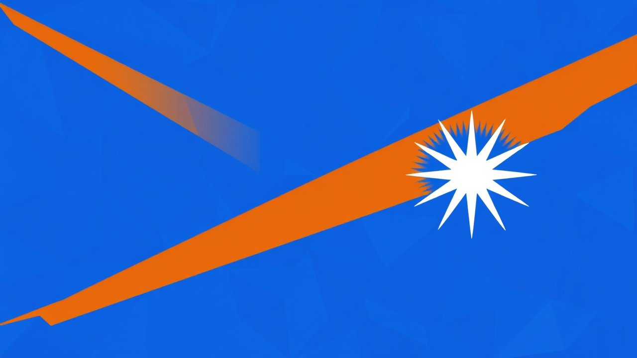 Flag of Marshall Islands 🇲🇠in low-poly geometric style