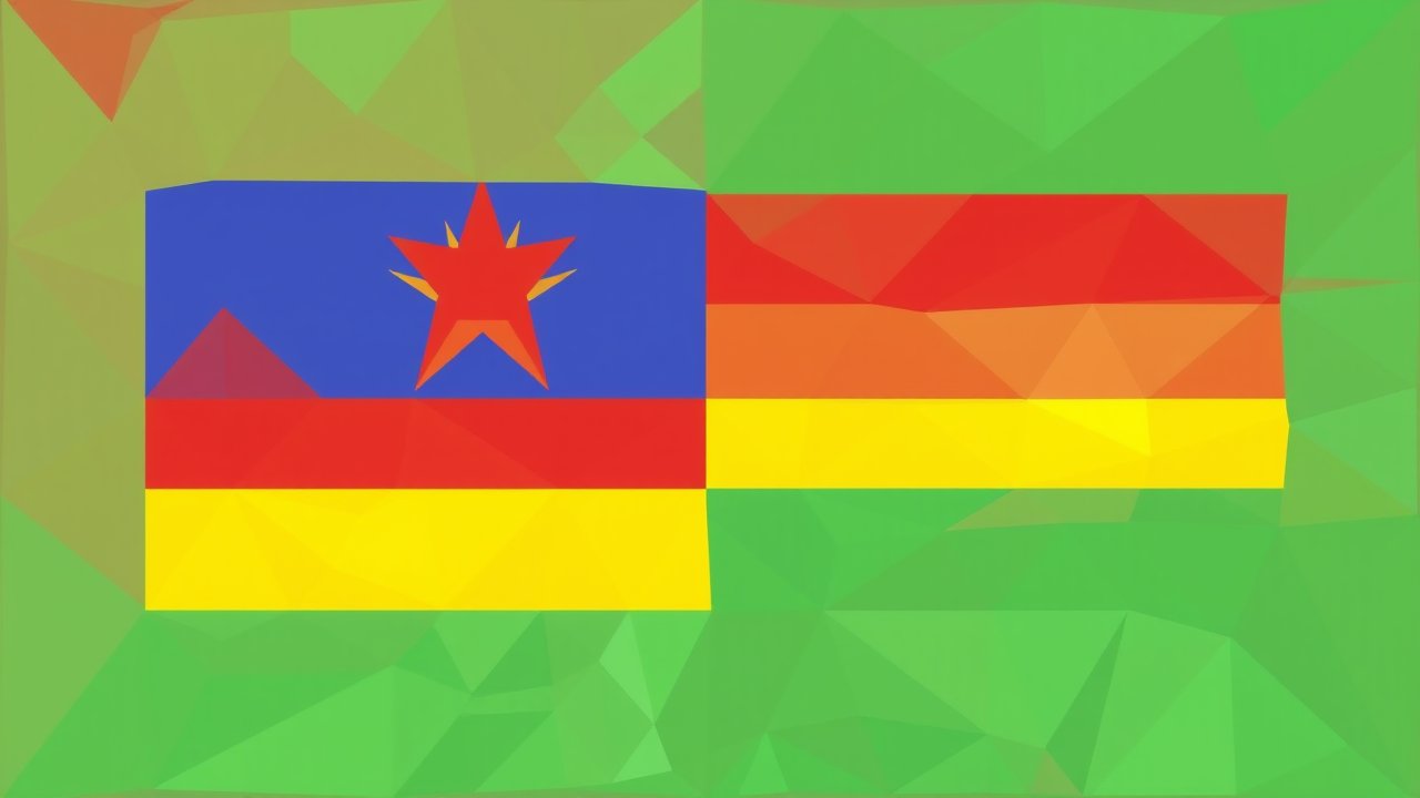 Flag of Mauritius 🇲🇺 in low-poly geometric style