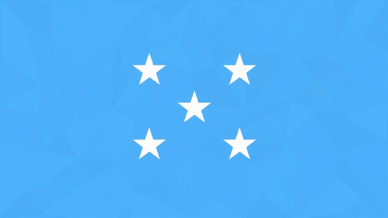 Flag of Micronesia 🇫🇲 in low-poly geometric style