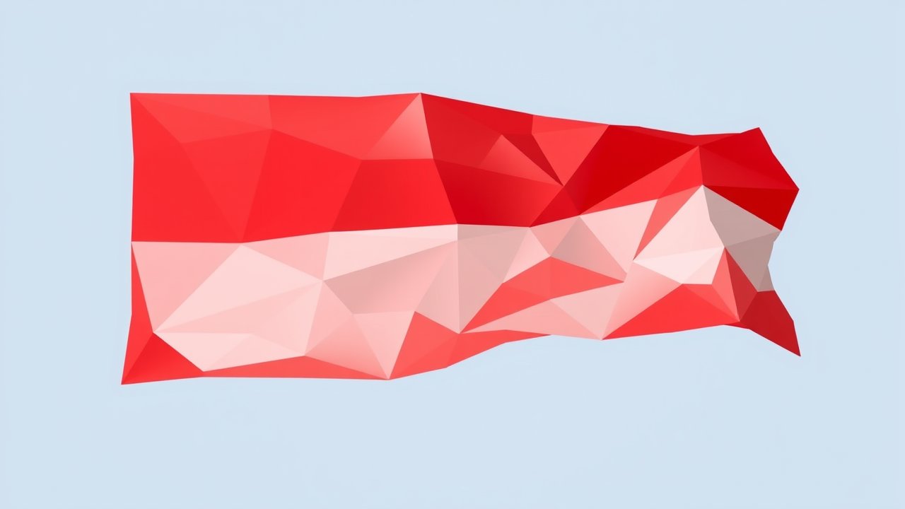 Flag of Monaco 🇲🇨 in low-poly geometric style