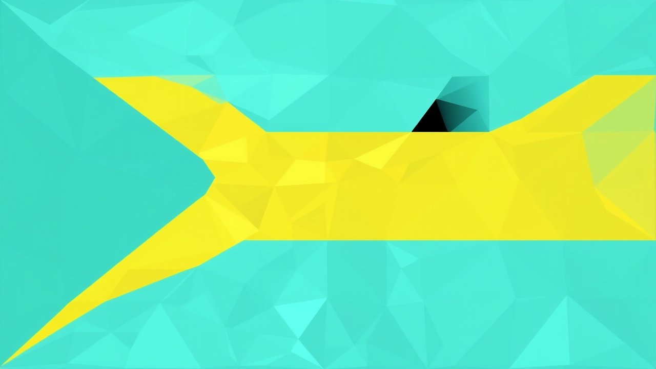 Flag of Bahamas 🇧🇸 in low-poly geometric style