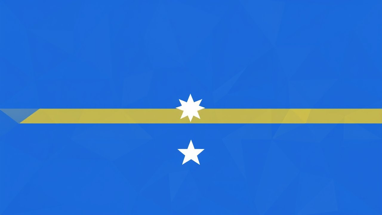 Flag of Nauru 🇳🇷 in low-poly geometric style