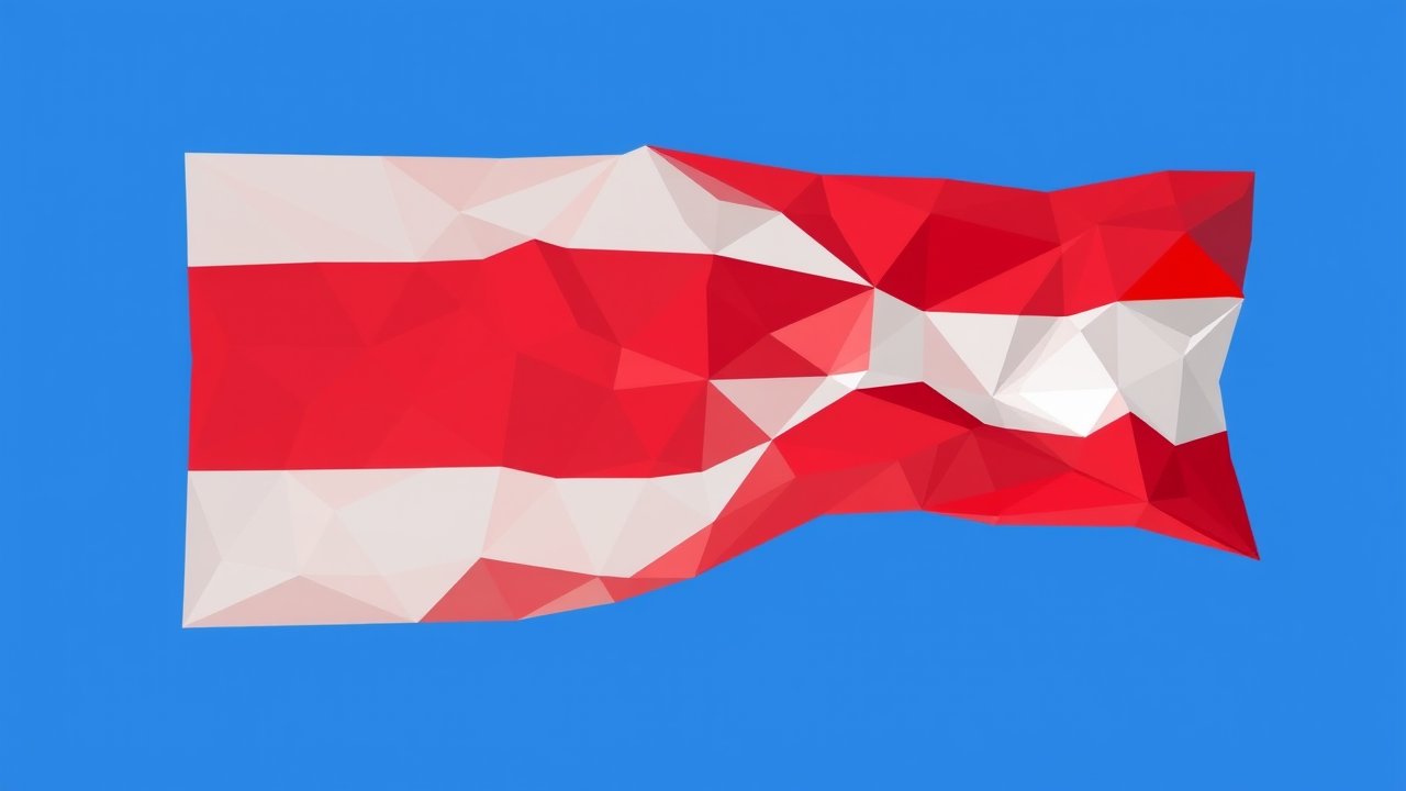 Flag of Netherlands 🇳🇱 in low-poly geometric style