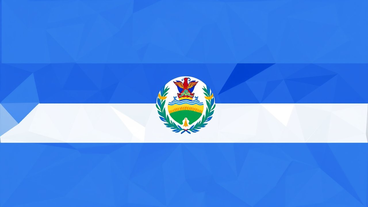 Flag of Nicaragua 🇳🇮 in low-poly geometric style