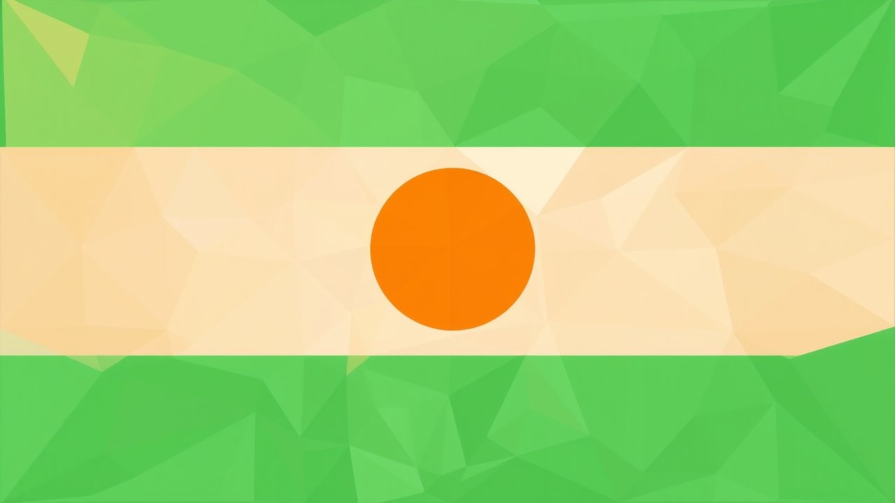 Flag of Niger 🇳🇪 in low-poly geometric style
