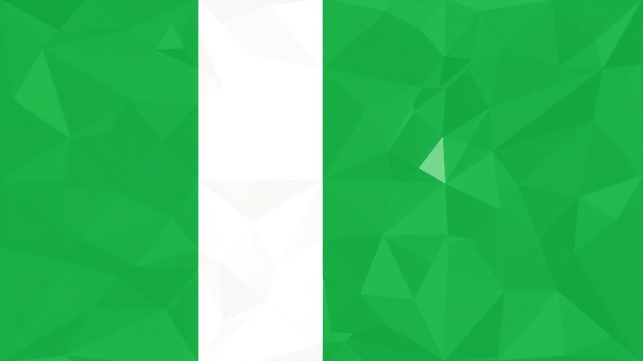 Flag of Nigeria 🇳🇬 in low-poly geometric style