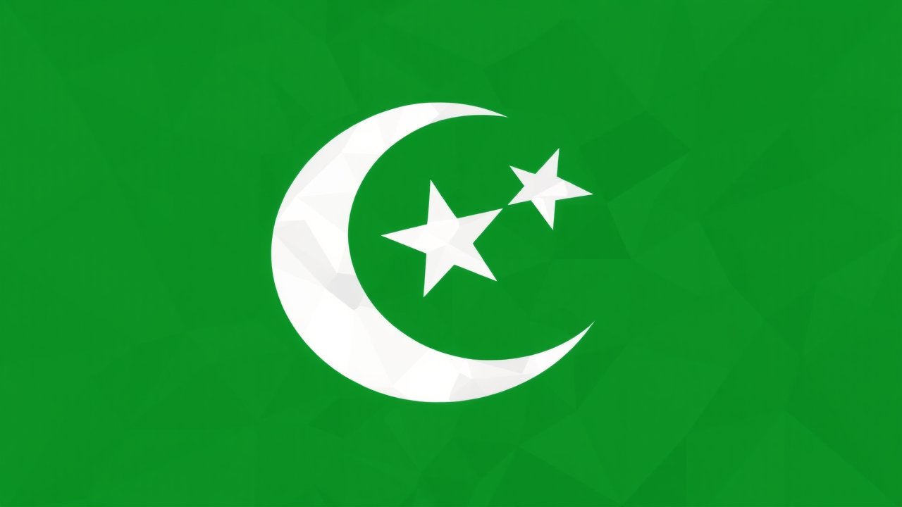 Flag of Pakistan 🇵🇰 in low-poly geometric style