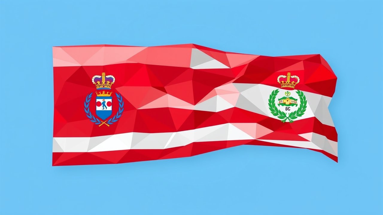 Flag of Paraguay 🇵🇾 in low-poly geometric style