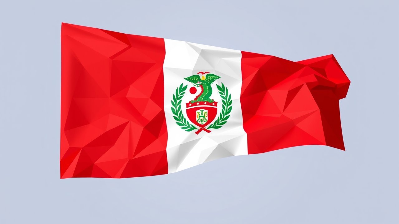 Flag of Peru 🇵🇪 in low-poly geometric style