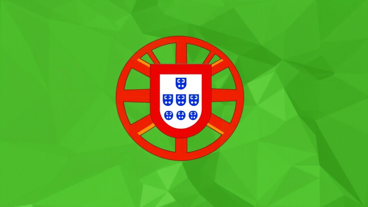 Flag of Portugal 🇵🇹 in low-poly geometric style