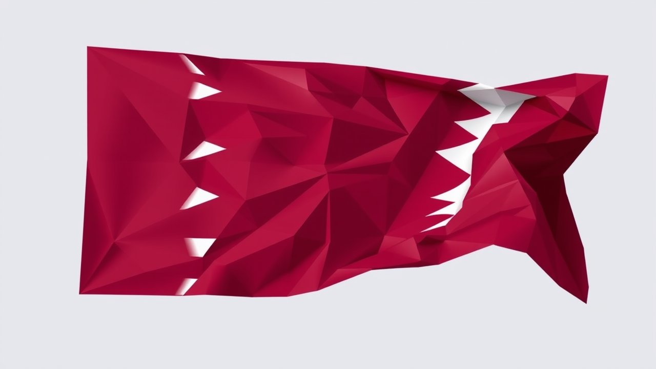 Flag of Qatar 🇶🇦 in low-poly geometric style