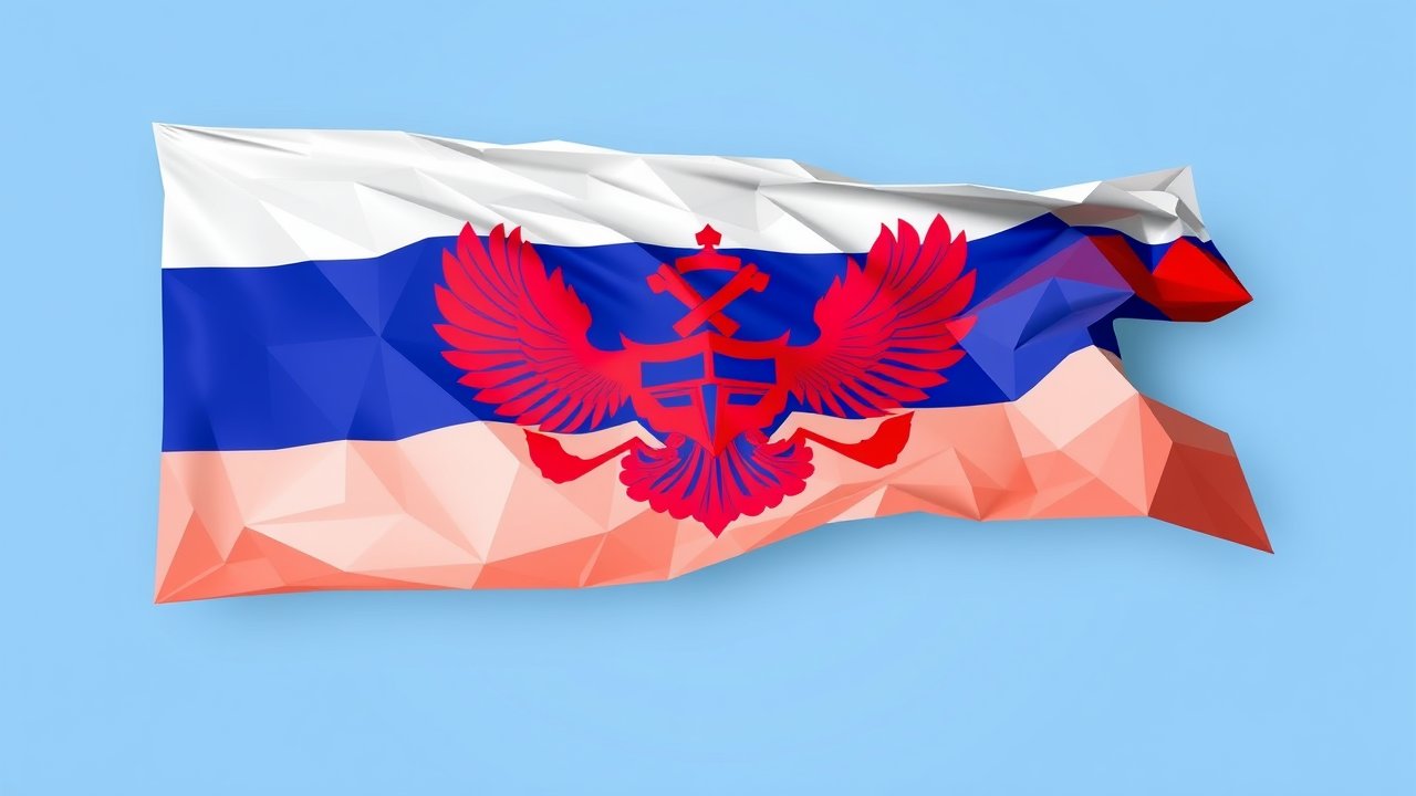 Flag of Russia 🇷🇺 in low-poly geometric style