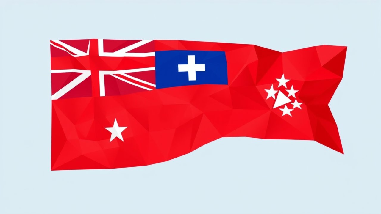 Flag of Samoa 🇼🇸 in low-poly geometric style