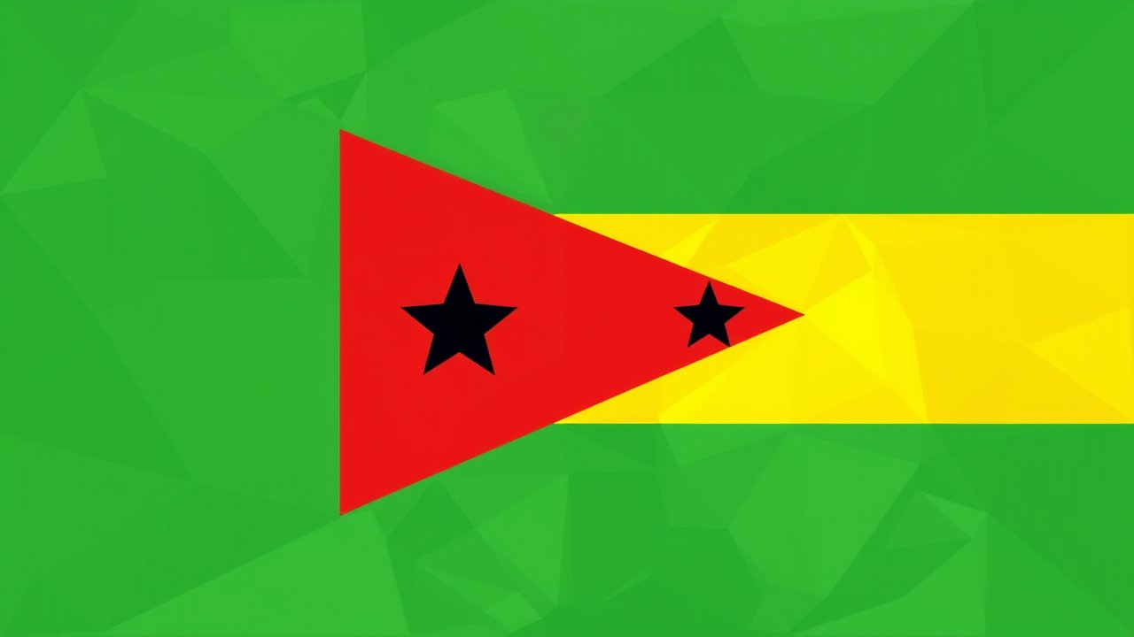 Flag of Sao Tome and Principe 🇸🇹 in low-poly geometric style