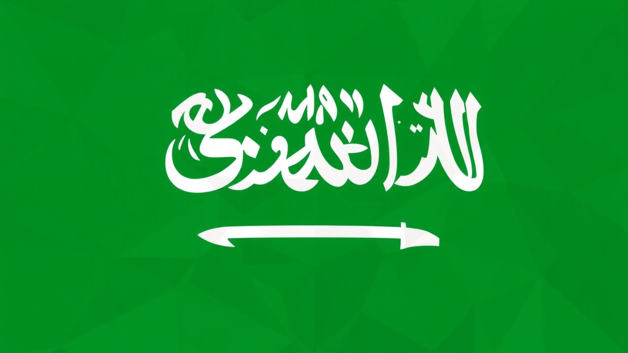 Flag of Saudi Arabia 🇸🇦 in low-poly geometric style