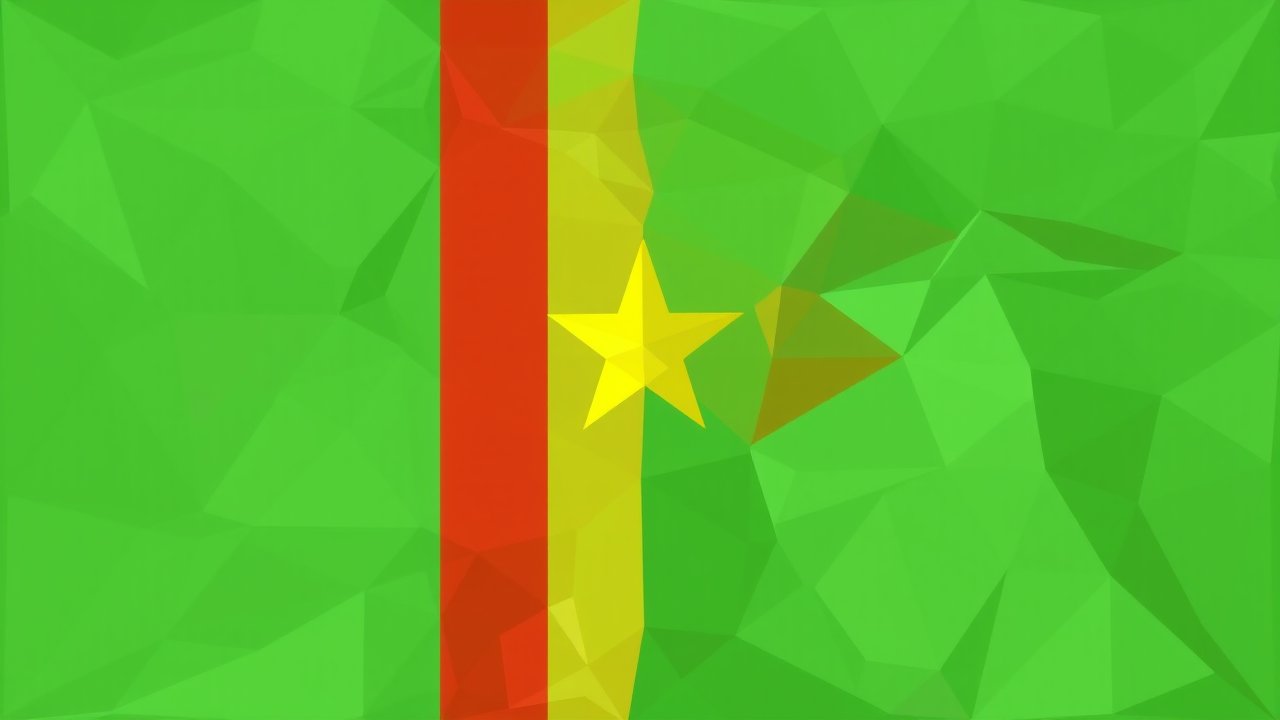 Flag of Senegal 🇸🇳 in low-poly geometric style