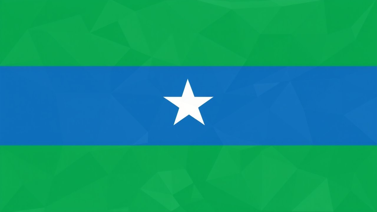 Flag of Sierra Leone 🇸🇱 in low-poly geometric style