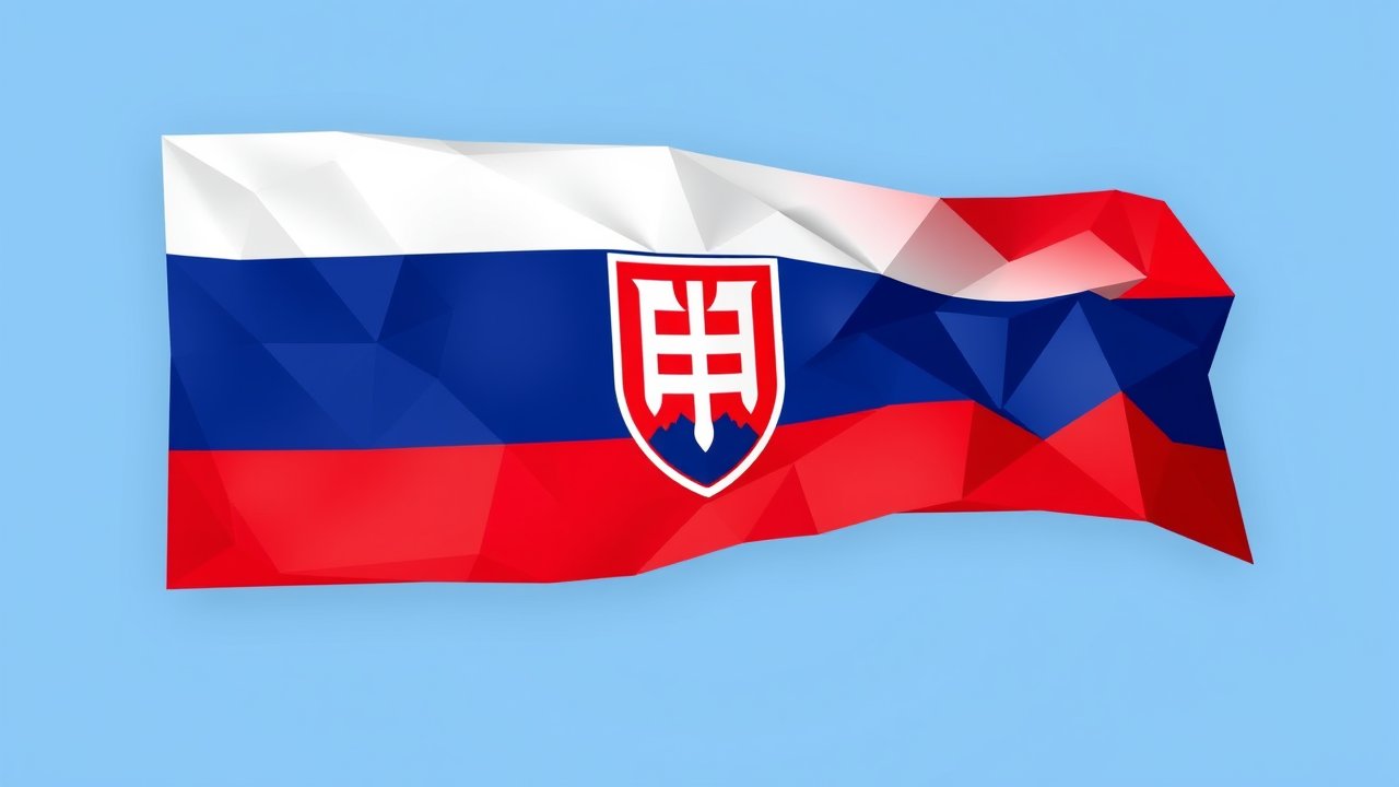 Flag of Slovakia 🇸🇰 in low-poly geometric style