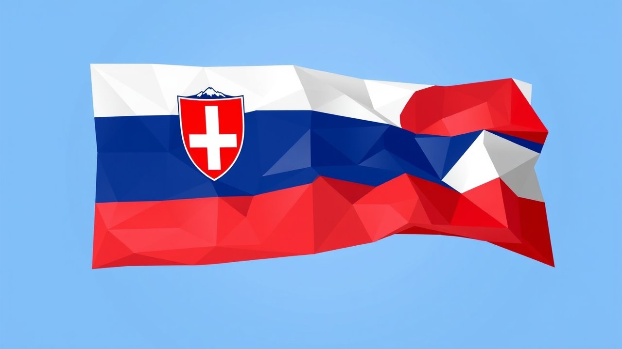 Flag of Slovenia 🇸🇮 in low-poly geometric style