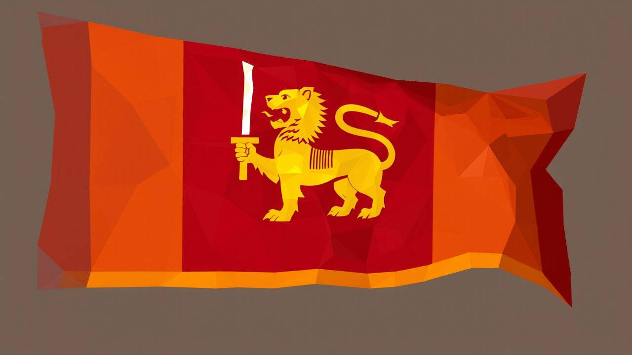 Flag of Sri Lanka 🇱🇰 in low-poly geometric style