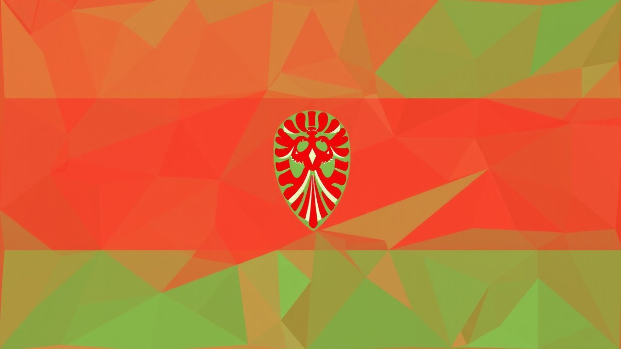 Flag of Belarus 🇧🇾 in low-poly geometric style