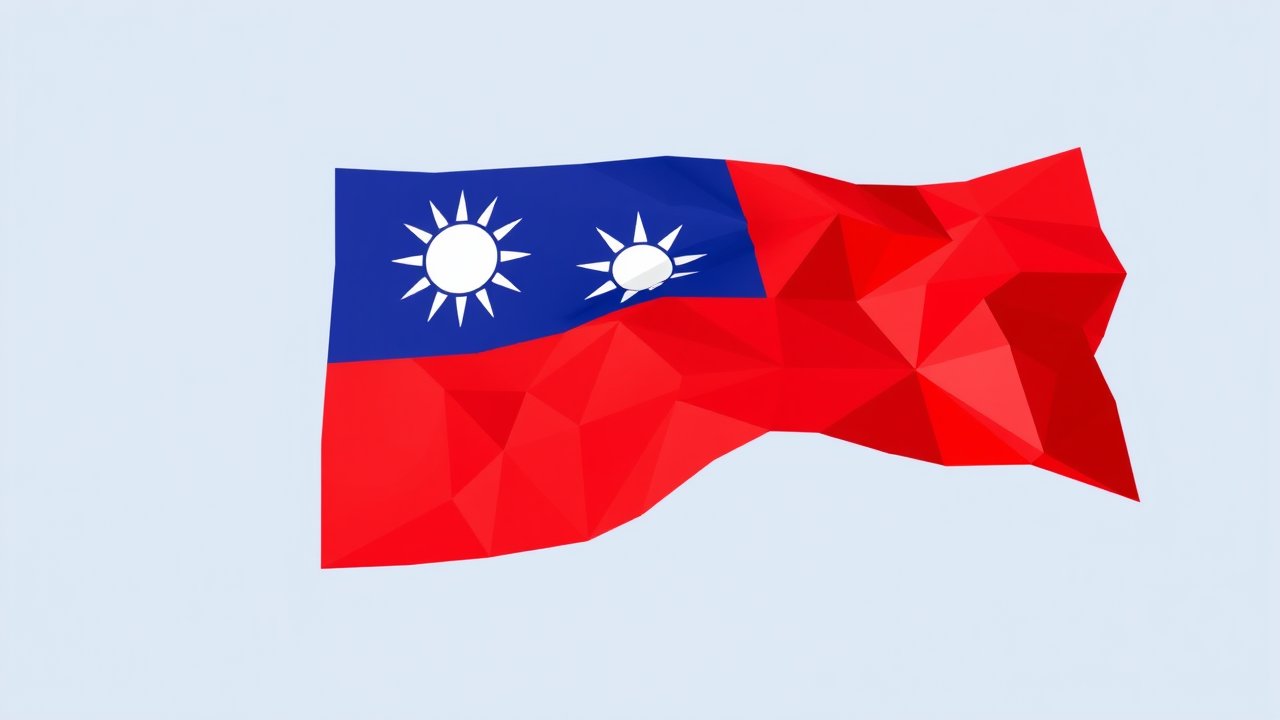 Flag of Taiwan 🇹🇼 in low-poly geometric style