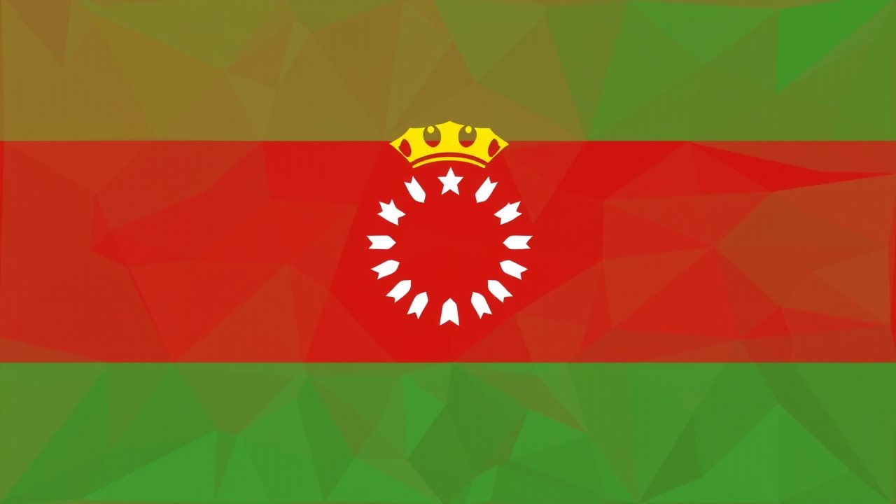 Flag of Tajikistan 🇹🇯 in low-poly geometric style
