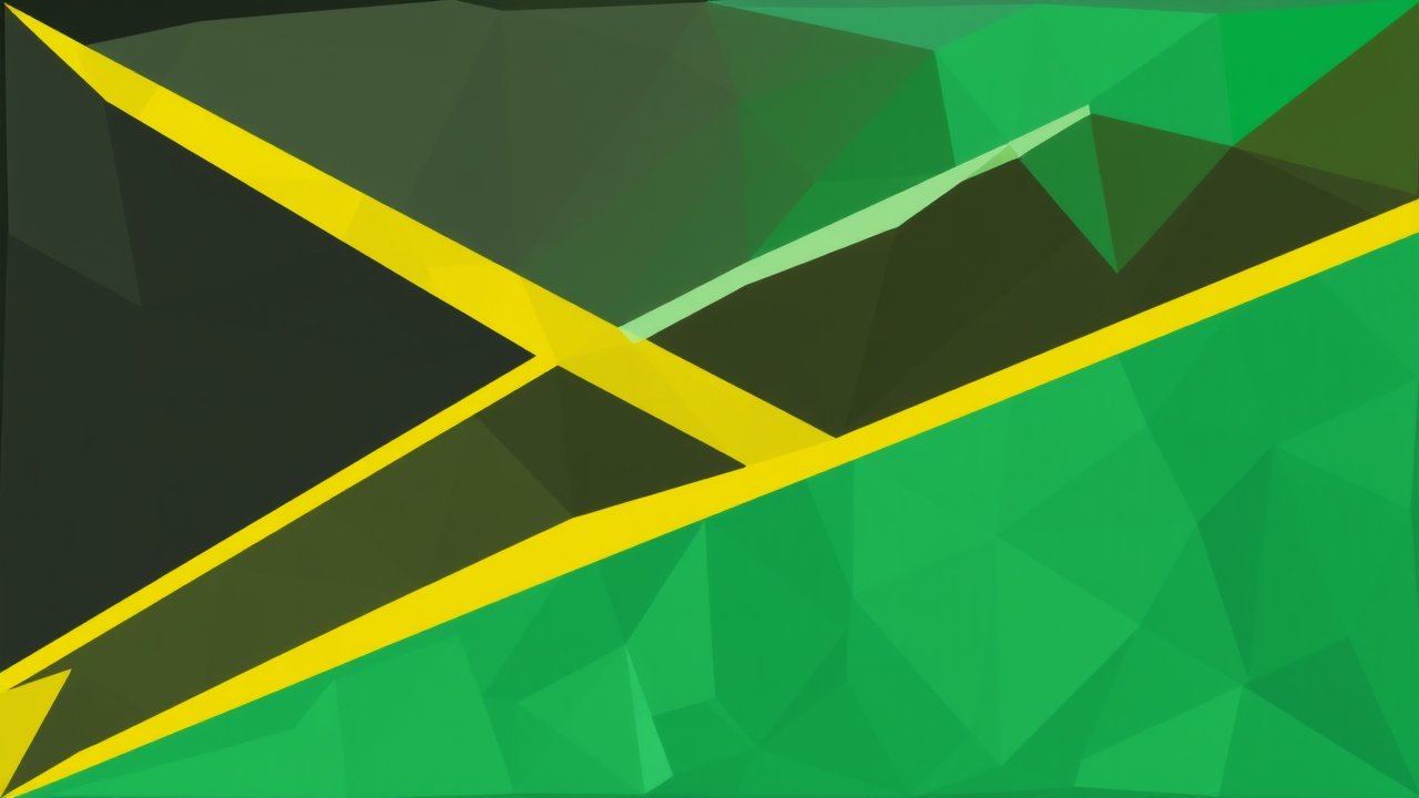 Flag of Tanzania 🇹🇿 in low-poly geometric style