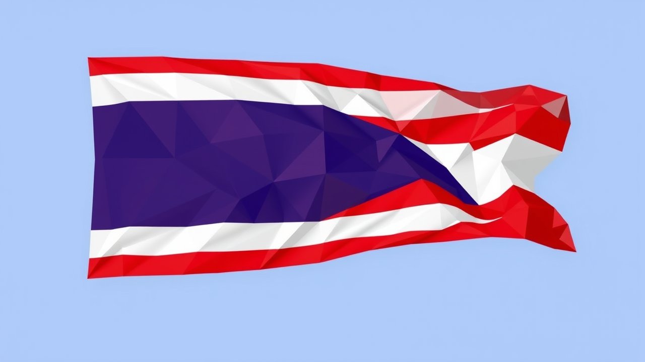 Flag of Thailand 🇹🇠in low-poly geometric style