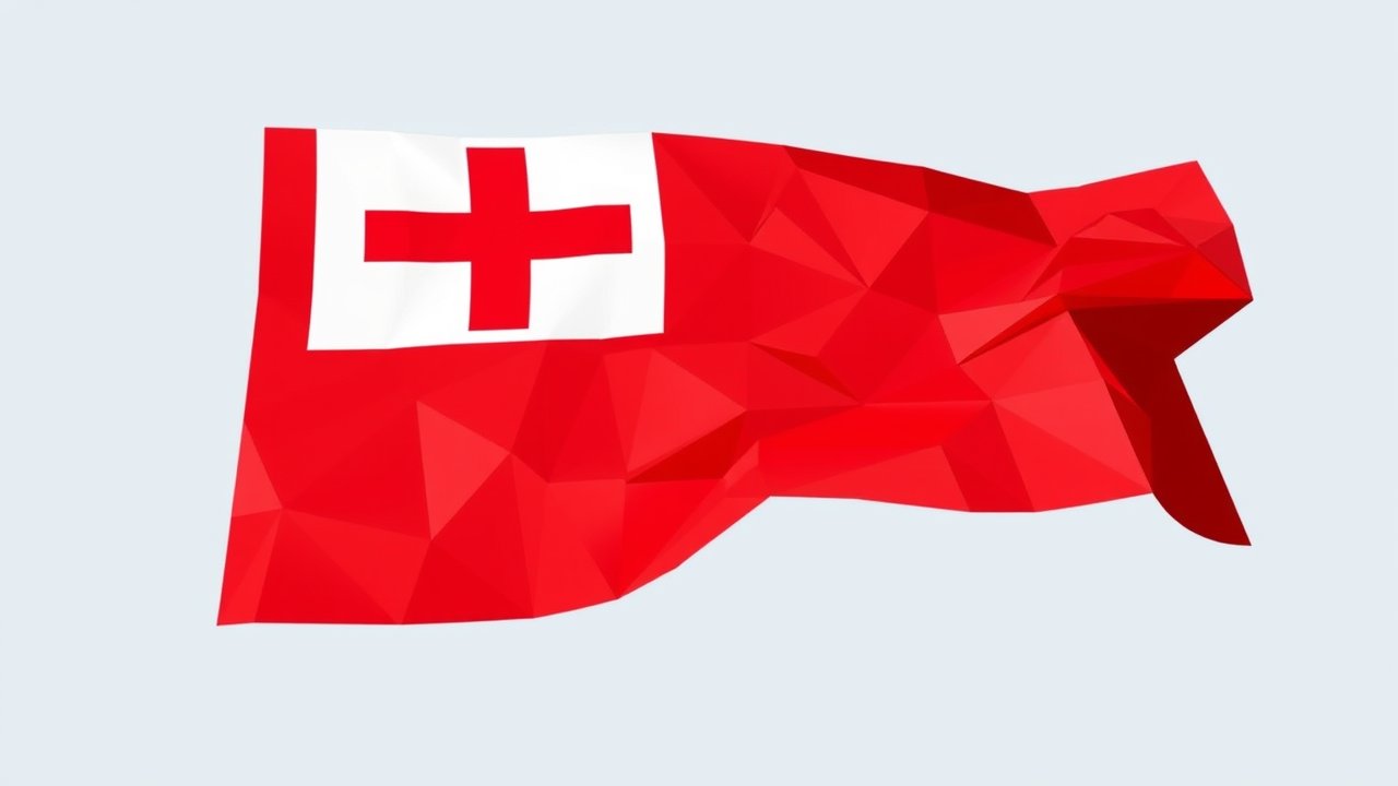 Flag of Tonga 🇹🇴 in low-poly geometric style