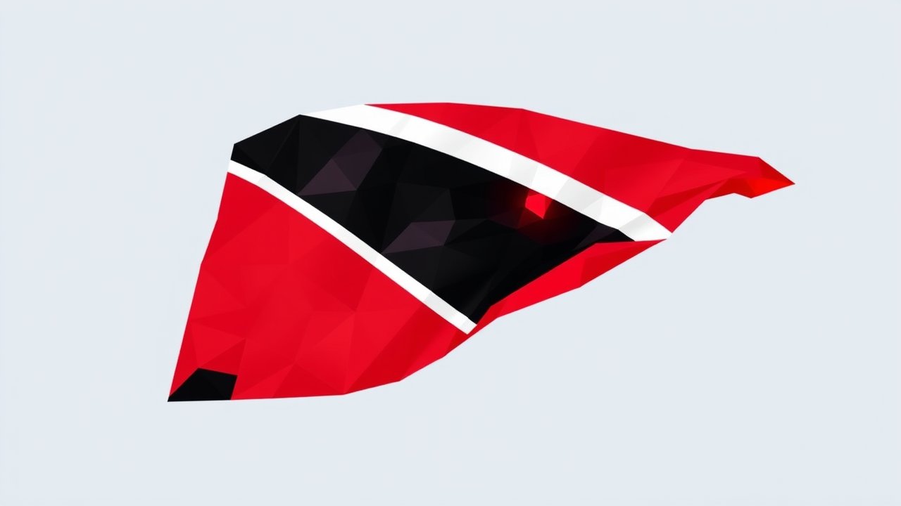 Flag of Trinidad and Tobago 🇹🇹 in low-poly geometric style