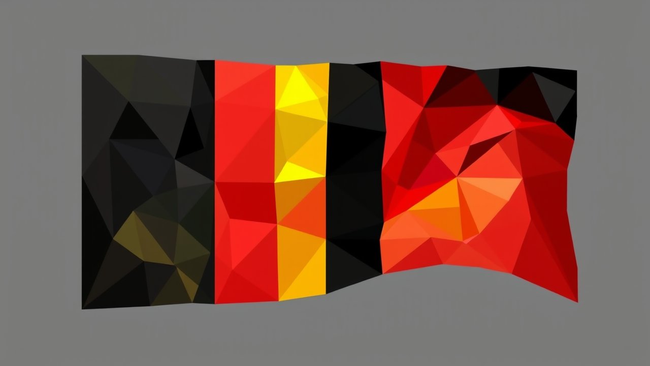 Flag of Belgium 🇧🇪 in low-poly geometric style