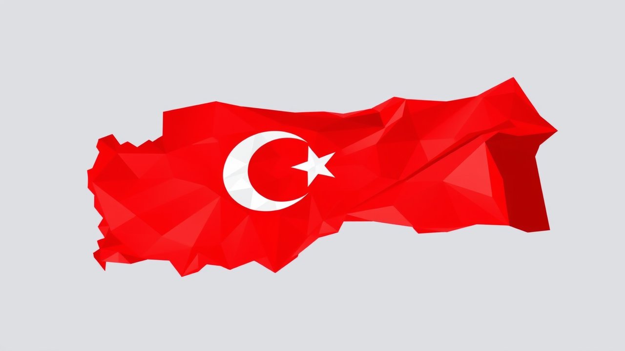 Flag of Turkey 🇹🇷 in low-poly geometric style