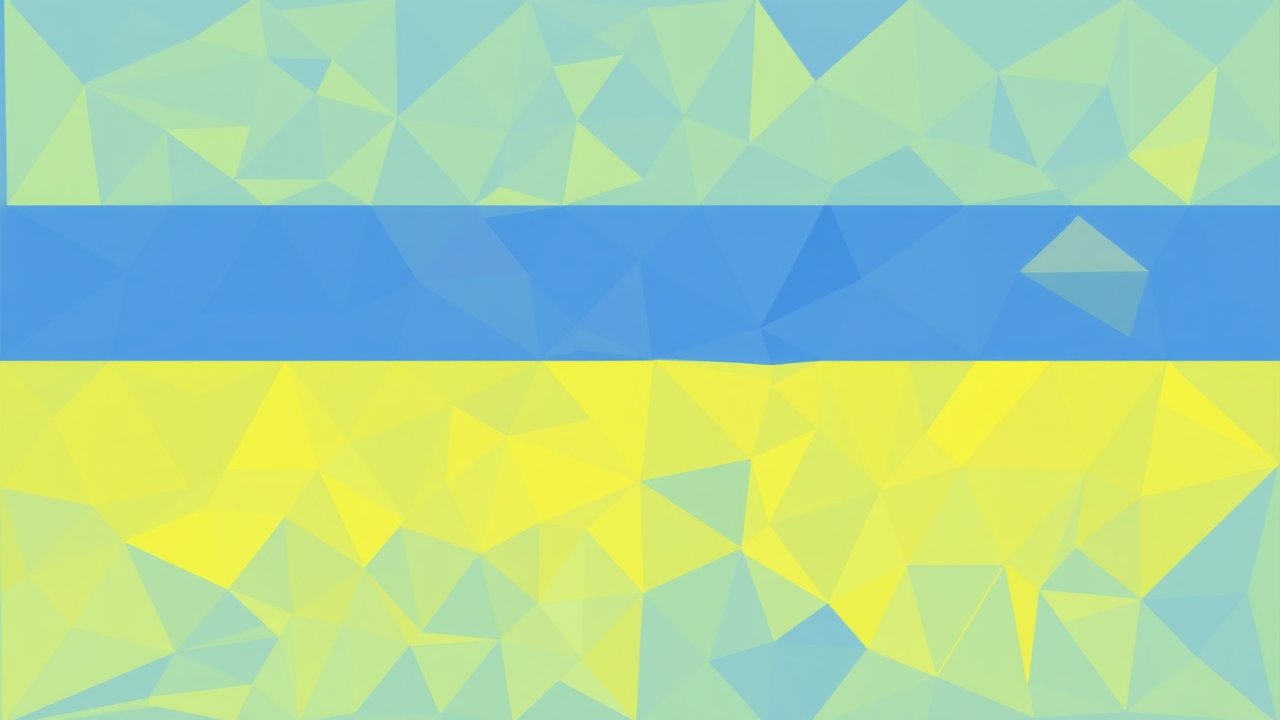 Flag of Ukraine 🇺🇦 in low-poly geometric style