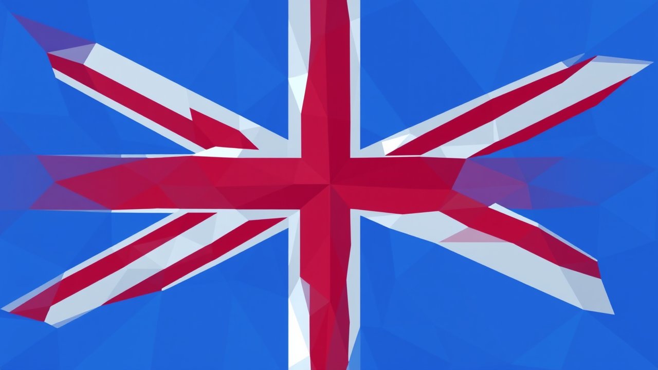 Flag of United Kingdom 🇬🇧 in low-poly geometric style