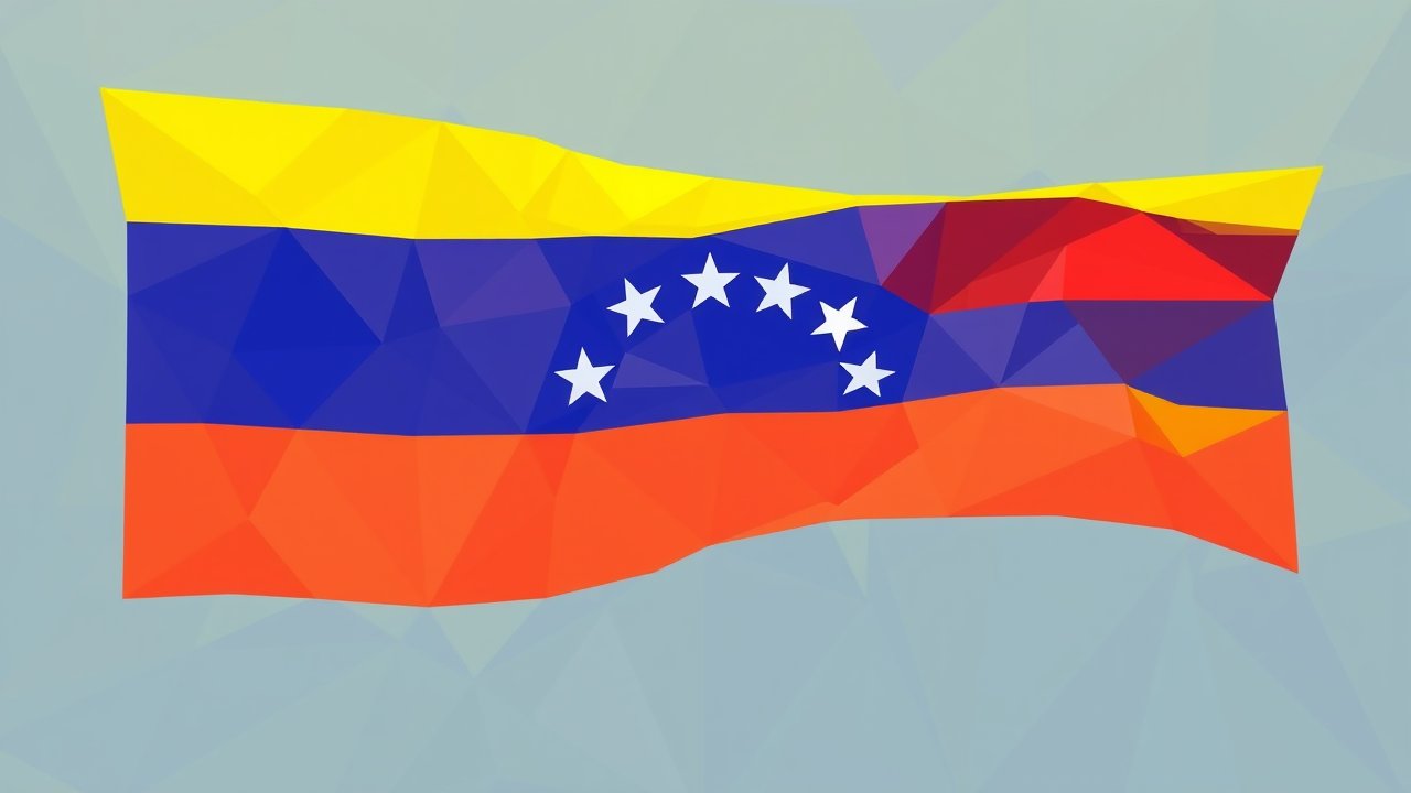 Flag of Venezuela 🇻🇪 in low-poly geometric style