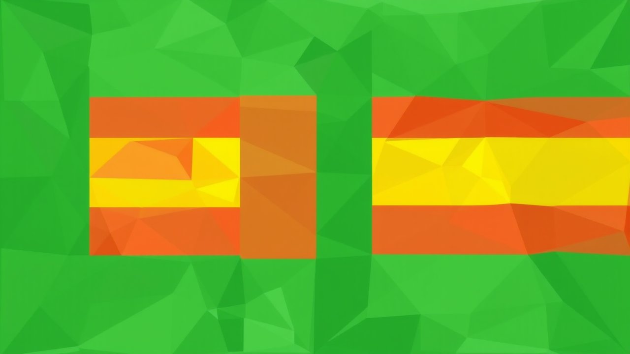 Flag of Benin 🇧🇯 in low-poly geometric style