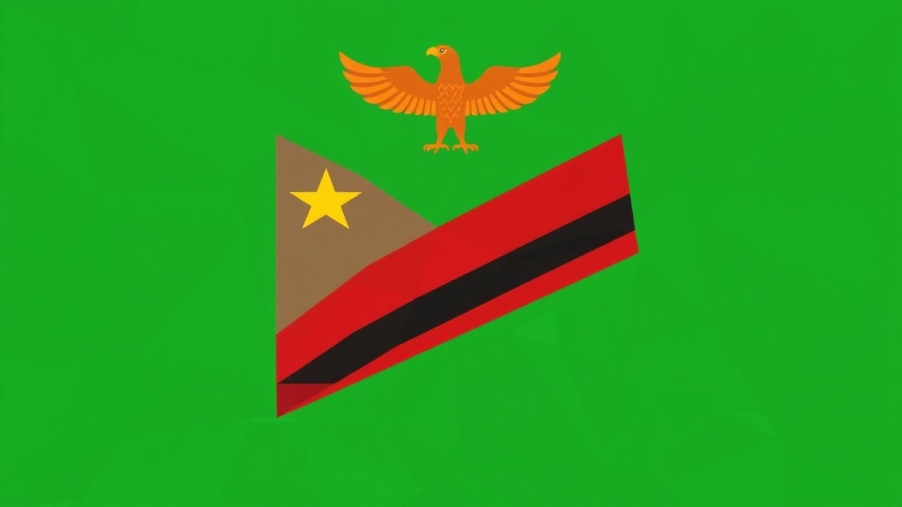 Flag of Zambia 🇿🇲 in low-poly geometric style