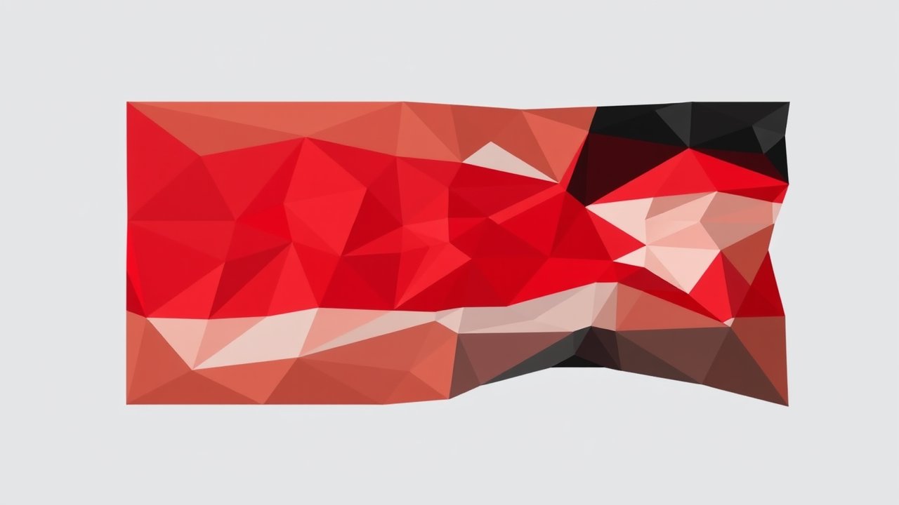 Flag of Yemen 🇾🇪 in low-poly geometric style
