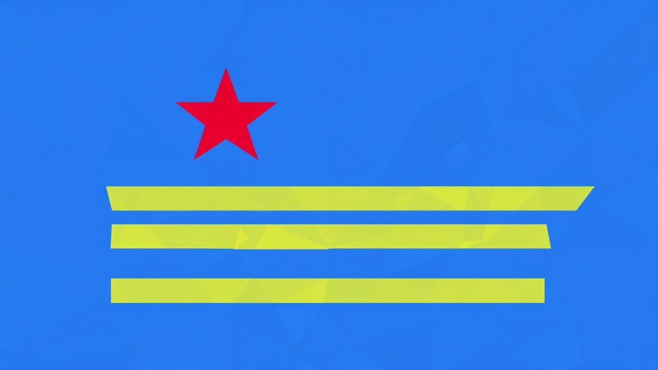 Flag of Aruba 🇦🇼 in low-poly geometric style