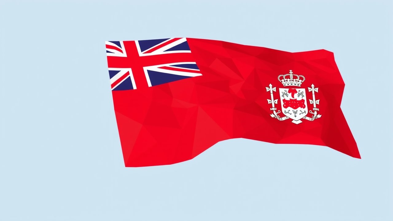 Flag of Bermuda 🇧🇲 in low-poly geometric style