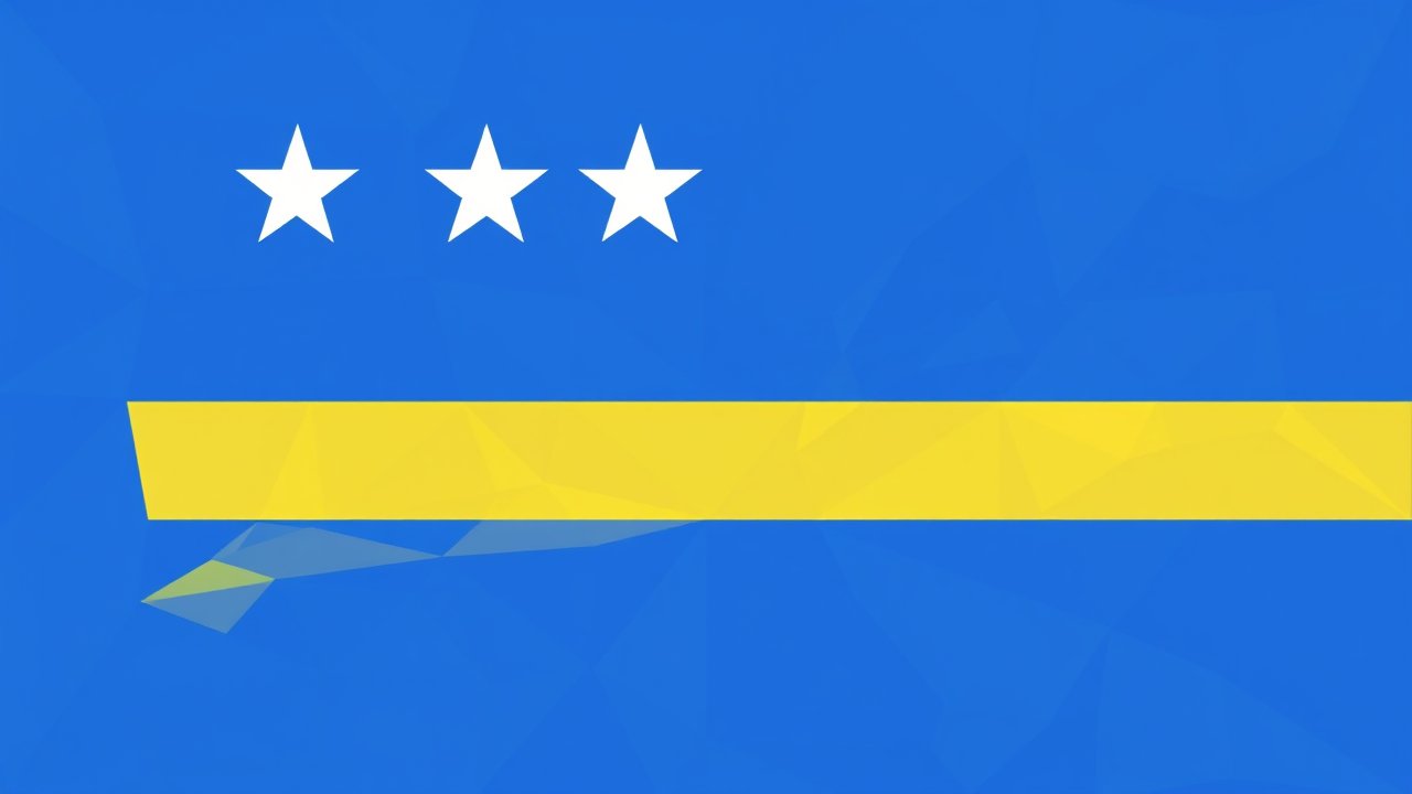 Flag of Curaçao 🇨🇼 in low-poly geometric style