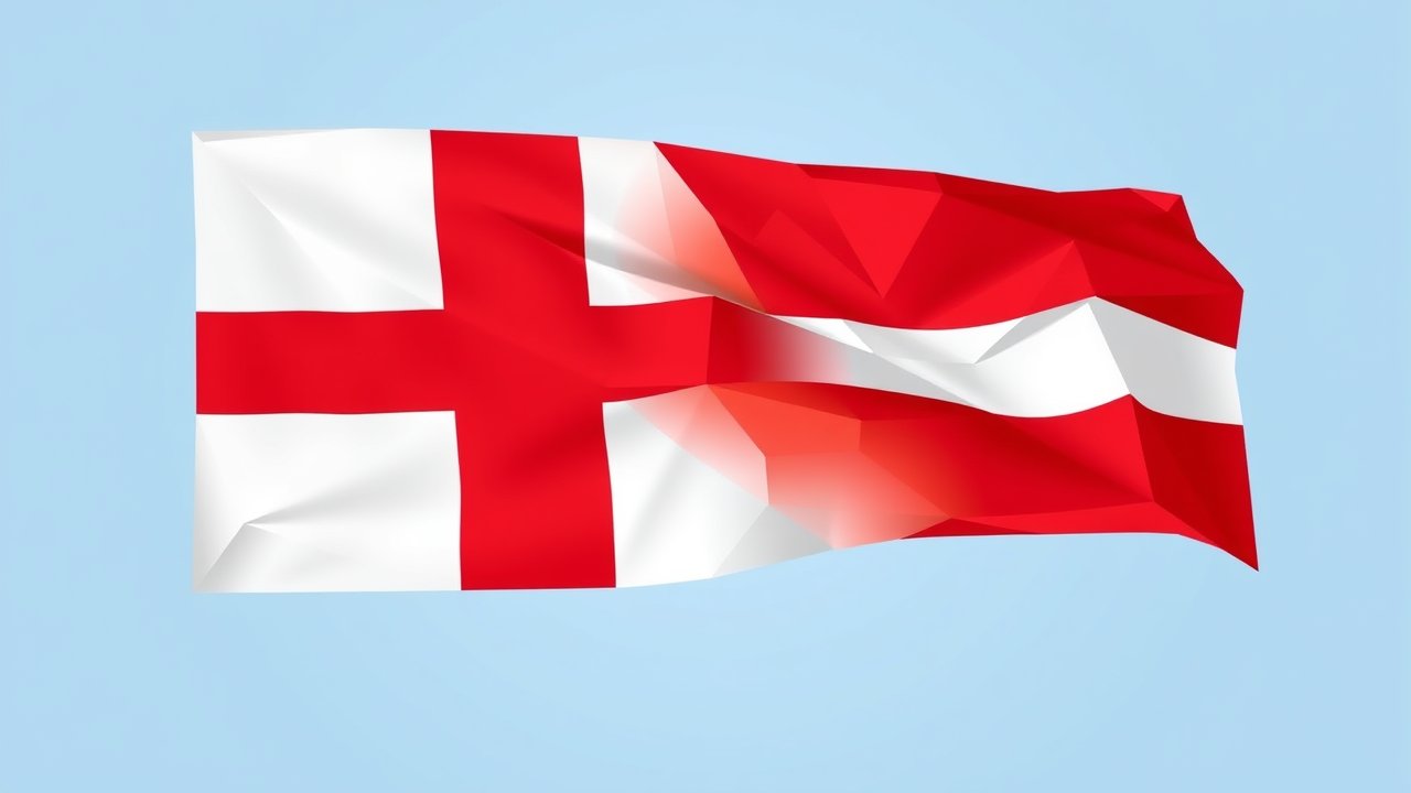 Flag of Greenland 🇬🇱 in low-poly geometric style