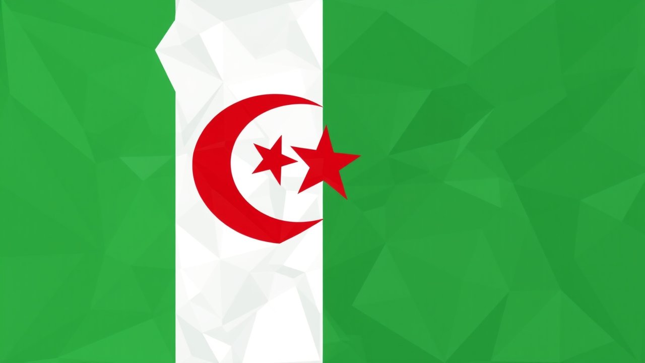 Flag of Algeria 🇩🇿 in low-poly geometric style