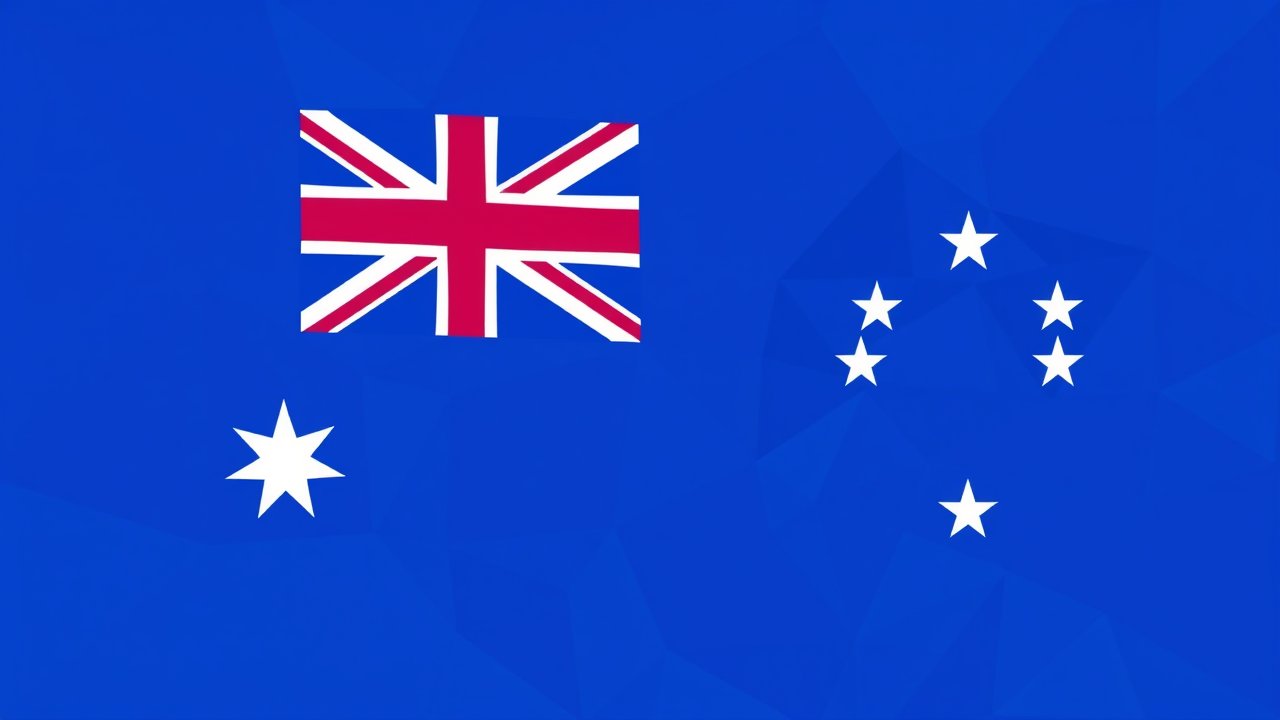 Flag of Australia 🇦🇺 in low-poly geometric style